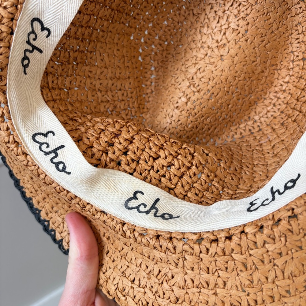 Echo Design Embroidered Paper Straw Panama Hat - Picture 10 of 12